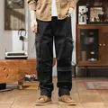 Men's black American retro multi-pocket cargo pants in a vintage mountain style - 29 / Bottoms / Black