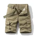 Short cargo décontracté pour homme avec poches multiples et ceinture en toile assortie - 28 / Bas / Kaki