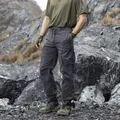 Men's dark grey loose techwear cargo pants featuring multiple functional pockets and drawstring waist - 28 / Bottoms / Dark Gray