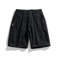 Pantalones cortos tipo cargo para hombre en algodón negro con ajuste retro y bolsillos grandes - 29 / Bottoms / Negro