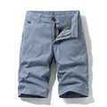 Comfortable men's casual stretch cargo shorts in grey-blue with front zipper and pockets - 30 / Bottoms / Gray