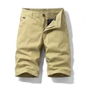 Premium men's khaki cotton cargo shorts featuring a casual design for summer wear - 30 / Bottoms / Khaki