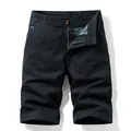 Men's summer black cargo shorts with comfortable stretch material, casual fit style - 30 / Bottoms / Black