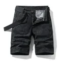 Men's stylish black cargo shorts with subtle floral pattern and matching belt - 28 / Bottoms / Black