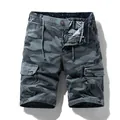Men's camouflage outdoor cargo shorts featuring multi-pocket design and elastic waist - 30 / Bottoms / Gray