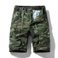 Men's stylish camouflage cargo shorts with elastic drawstring waist for summer outdoor activities - 28 / Bottoms / Army Green