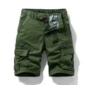 Vintage olive green men's cargo shorts with multiple utility pockets - 30 / Bottoms / Army Green