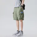 Pantalones cortos cargo hombre verde oliva, corte holgado con bolsillos laterales - 28 / Bottoms / Verde Militar