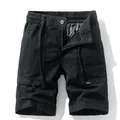 Premium men's black cargo shorts with loose fit and large side pockets for casual wear - 28 / Bottoms / Black