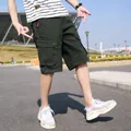 Pantalones cortos cargo para hombre en verde bosque con múltiples bolsillos - 30 / Bottoms / Verde Militar