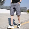 Pantalones cortos tipo cargo grises para hombre con múltiples bolsillos para el verano - 38 / Bottoms / Gris