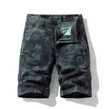 Men's gray camouflage cargo shorts with street style design and zipper fly - 29 / Bottoms / Blue