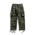 Men's classic camouflage cargo pants with wide-leg straight fit and forest camo pattern - 28 / Army Green (Forest Camo)