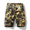 Men's American style yellow camouflage cargo shorts for summer casual street wear - 29 / Bottoms / Earthy Yellow