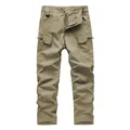 Men's American style straight-leg cargo pants in khaki tactical design - 3XL / Bottoms / Khaki
