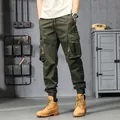 Pantalon cargo premium pour hommes vert armée avec plusieurs poches et ourlet élastique - 28 / Bas / Vert Militaire