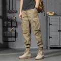 Pantalon cargo jogger kaki coupe ajustée avec poches pour un style street rétro - 28 / Bas / Kaki