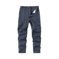 Pantaloni cargo classici da uomo a gamba dritta con tasche multiple in blu scuro - 30 / Pantaloni e gonne / Grigio
