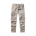 Pantaloni cargo kaki da uomo a gamba dritta con un funzionale design a tasche multiple - 30 / Pantaloni e gonne / Cachi