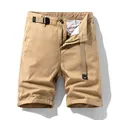 Men's summer khaki tactical cargo shorts with functional belt and quick-release buckle - 28 / Bottoms / Khaki