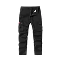 Pantaloni cargo neri da uomo con tasche multiple e taglio dritto per uno stile casual - 30 / Pantaloni e gonne / Nero