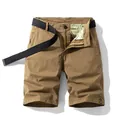 Pantaloncini cargo estivi larghi da uomo con trama a scacchi marroni e vestibilità casual - 28 / Pantaloni e gonne / Kaki