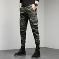 Stylish men's camouflage cargo jogger pants with multiple pockets for street fashion - 28 / Bottoms / Army Green