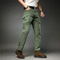 Professional men's green multi-pocket cargo pants with stretch fabric in retro outdoor style - M / Bottoms / Army Green