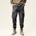 Herren Vintage Cargo-Jogginghose mit Fleece-Futter in Dunkelgrau für Winter - 28 / Unterteile / Dunkelgrau
