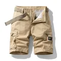 Pantalones cortos tipo cargo clásicos en color caqui para hombre con cinturón ajustable - 29 / Bottoms / Con Cinturón / Caqui