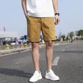 Classic men's retro mustard yellow casual work shorts in a relaxed summer fit style - 29 / Bottoms / Khaki