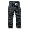 Men's outdoor tactical cargo pants featuring dark camouflage pattern and straight leg fit - 28 / Bottoms / Gray Camouflage