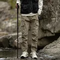 Men's khaki techwear cargo pants for outdoor hiking and casual mountain style wear. - 29 / Bottoms / Khaki