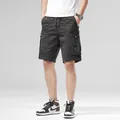 Short cargo noir pour homme avec poches multiples et taille élastique pour un style décontracté. - 28 / Bas / Gris
