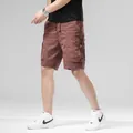 Short cargo homme rouge brique avec poches multiples et taille élastique confortable - Rouge Brique
