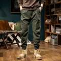 Men's olive green fleece-lined cargo jogger pants with side pockets for outdoor style - 28 / Bottoms / Army Green
