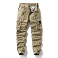 High street men's khaki multi-pocket cargo jogger pants with elastic drawstring waist - 29 / Bottoms / Khaki