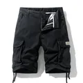 Short cargo noir décontracté pour homme avec plusieurs poches pour l'été - S / Bas / Noir