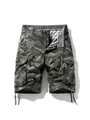 Men's summer casual camouflage cargo shorts with multi-pocket design and drawstring - S / Bottoms / Gray