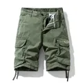 Short cargo décontracté pour hommes vert armée avec poches et cordon de serrage - S / Bas / Vert Militaire