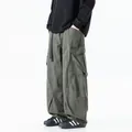 Men's stylish olive green multi-pocket loose fit cargo workwear trousers for casual wear - S / Bottoms / Army Green