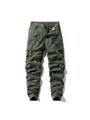 Premium military green multi-pocket cargo jogger pants for men casual high-street wear - 28 / Bottoms / Army Green