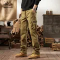 Vintage khaki multi-pocket cargo pants for men with a relaxed outdoor aesthetic - 29 / Bottoms / Camel