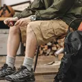 Men's khaki cotton cargo shorts in a slim straight fit, perfect for outdoor summer wear - 29 / Bottoms / Khaki