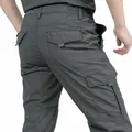 Premium men's quick-dry waterproof outdoor cargo pants in dark grey featuring multi-pocket design - M / Bottoms / Gray