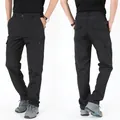 Schwarze Outdoor Cargohose für Herren mit mehreren Taschen zum Wandern und für die Freizeit - M / Unterteile / Schwarz