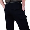 Men's lightweight quick-dry cargo pants in black for summer outdoor activities - M / Bottoms / Black