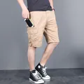 Short cargo ample kaki pour homme avec plusieurs poches et taille élastique confortable - S / Bas / Kaki