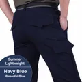 Men's lightweight quick-dry tactical cargo pants in royal blue, outdoor summer style - M / Bottoms / Blue