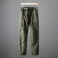 Men's lightweight quick-dry cargo pants with multiple pockets and adjustable belt - S [90-110 Jin] / Bottoms / Summer Thin Army Green